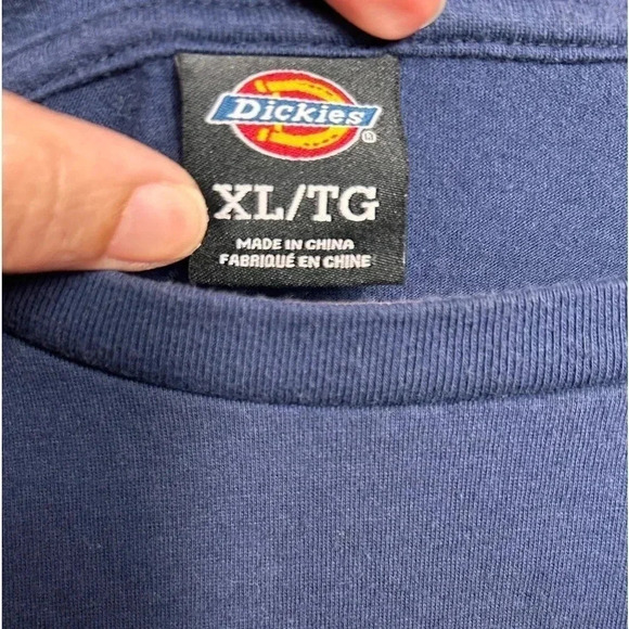 Dickies crop top tshirt, XL, navy blue with classic logo - Picture 5 of 8